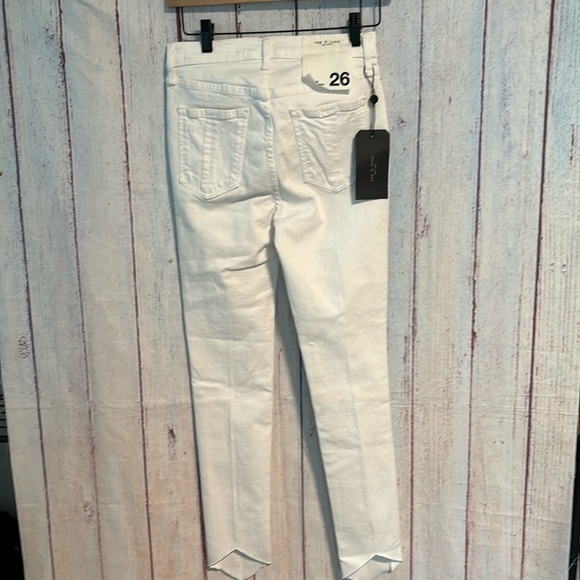 NWT rag & bone high rise ankle skinny jeans in white Manson - Picture 6 of 9